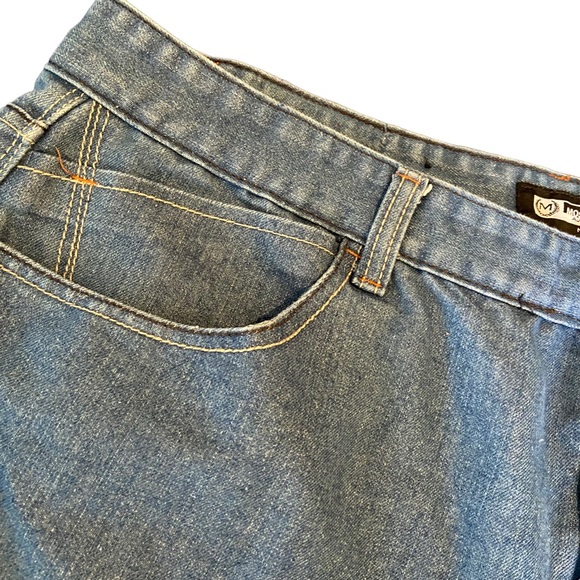 Light Wash Mens Jeans 44X32 Casual Neutral Most OFCL Athleisure Straight Loose - Picture 6 of 7